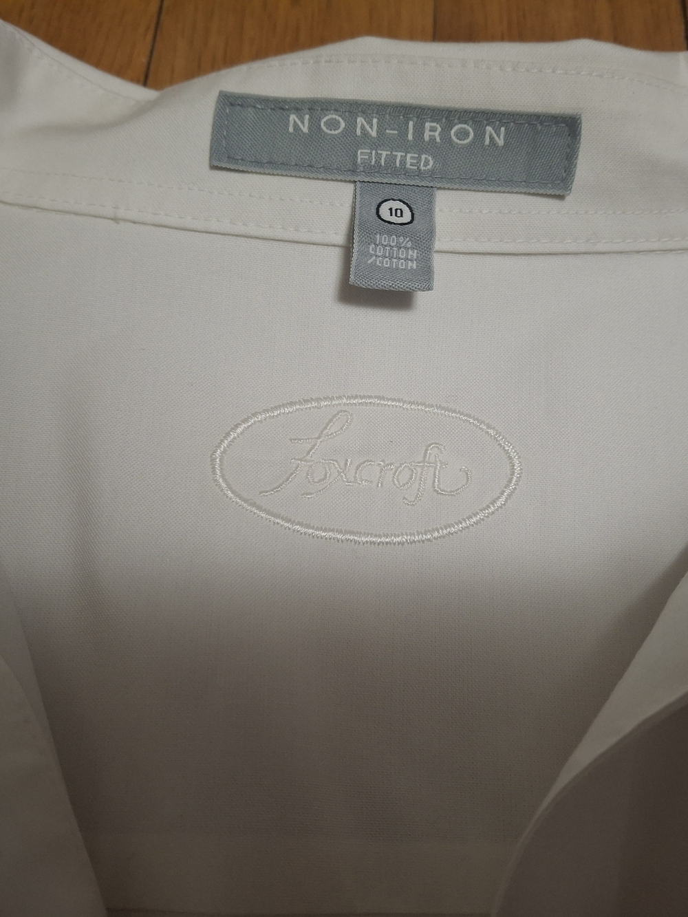 FOXCROFT NON-IRON Wrinkle Free Long Sleeve Button-down Dress Shirt WHITE XL 10 - Picture 4 of 4